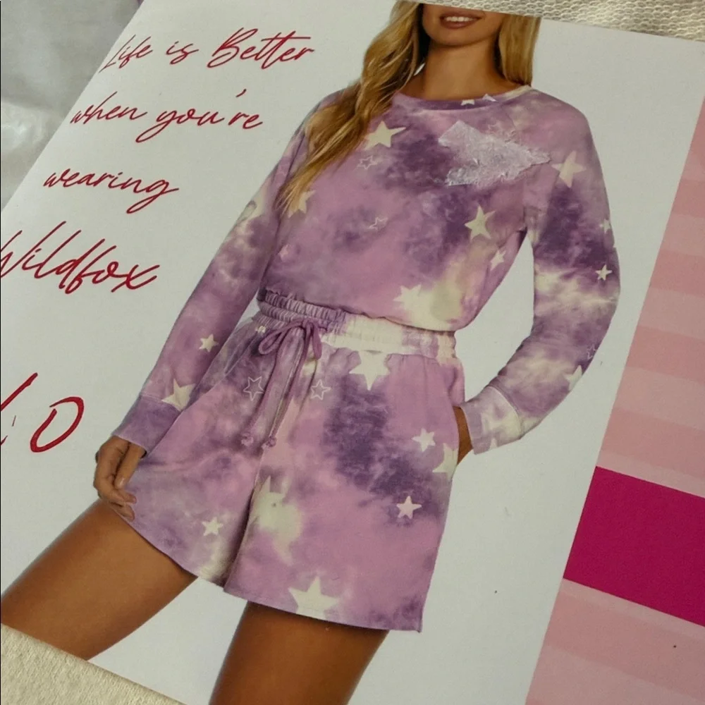 Wildfox Sweatshirt & Shorts Lounge Set
